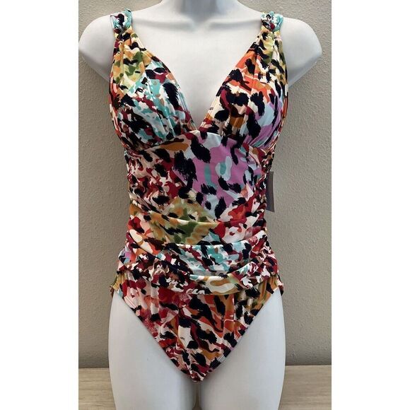 Bleu Rod Beattie RBPA24225-RS Women's Sz 6 Party Animal Ring 1-Pc Swim Suit - Picture 4 of 11